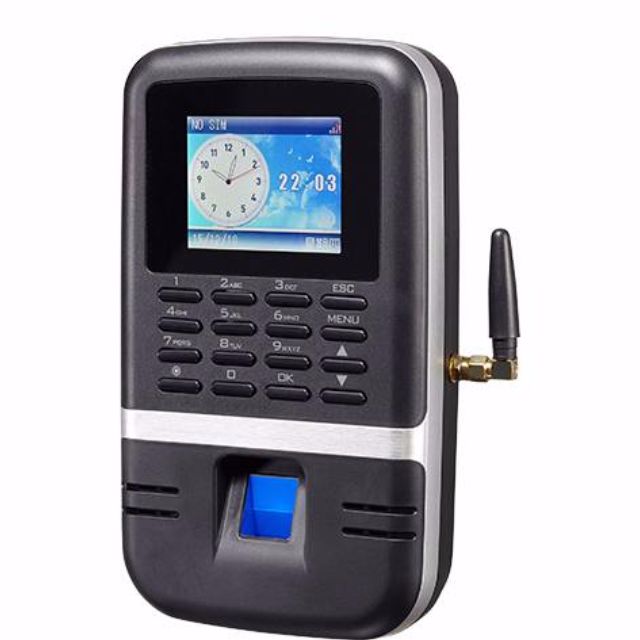 找产品：GPRS手机卡传输指纹考勤机（如图）