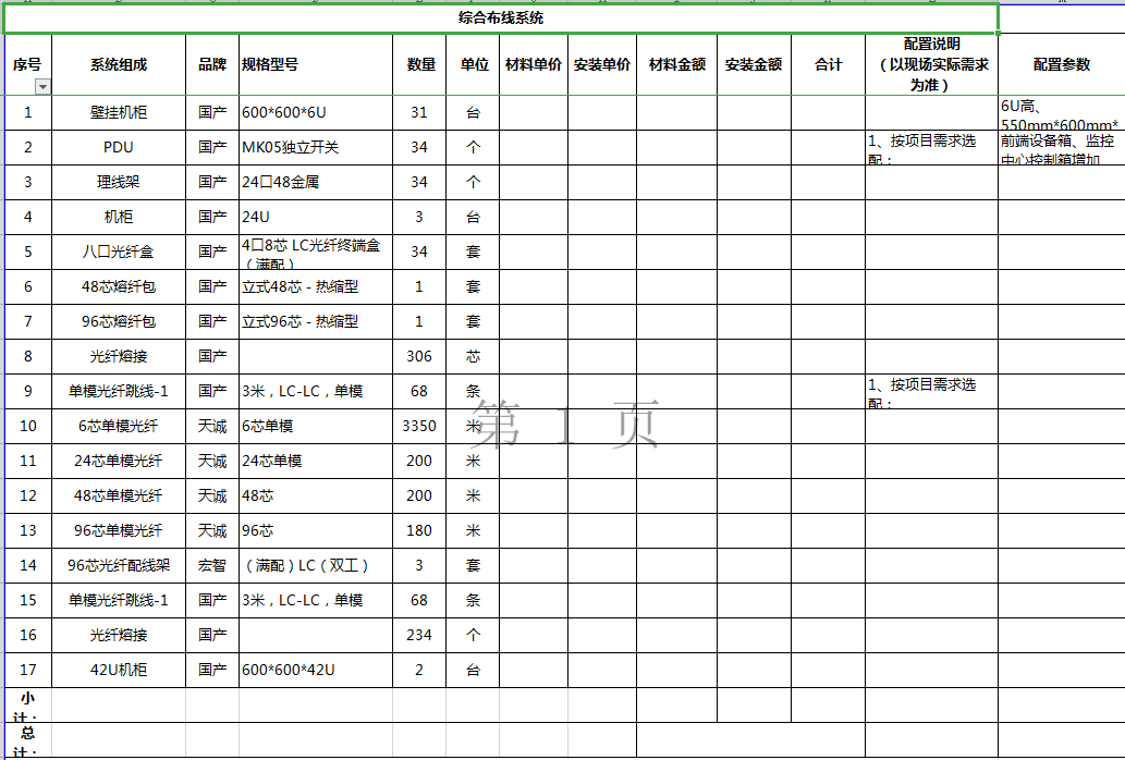 找平台/找系统：智慧社区系统集成报价（如图）