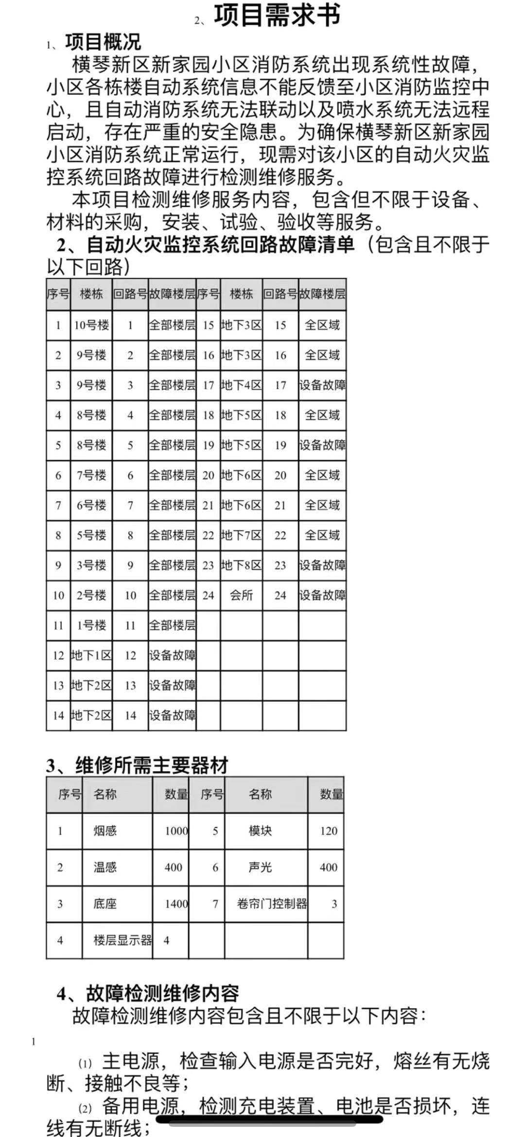 找施工队：消防系统检修维护工程（如图）