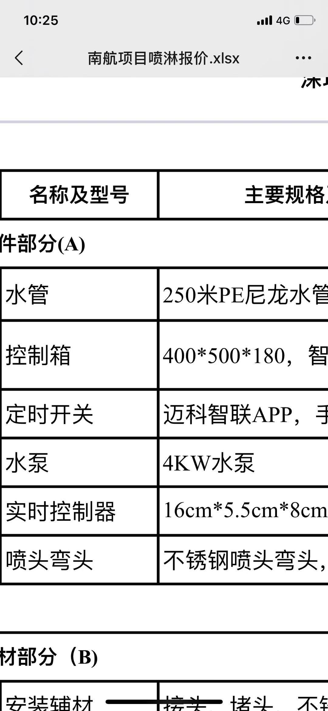 找产品：南航项目喷淋（如图）